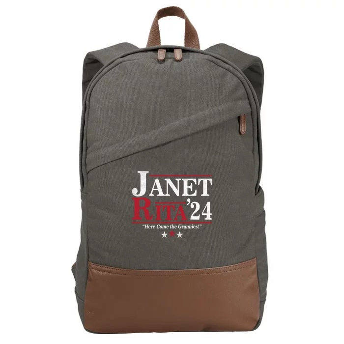 Janet And Rita 2024 Here Come The Grannies Cotton Canvas Backpack