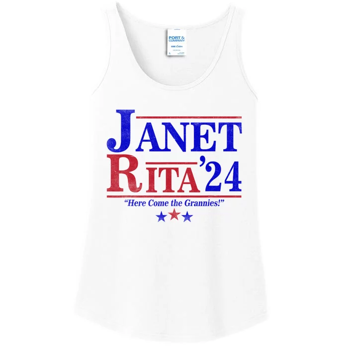 Janet And Rita 2024 Here Come The Grannies Ladies Essential Tank