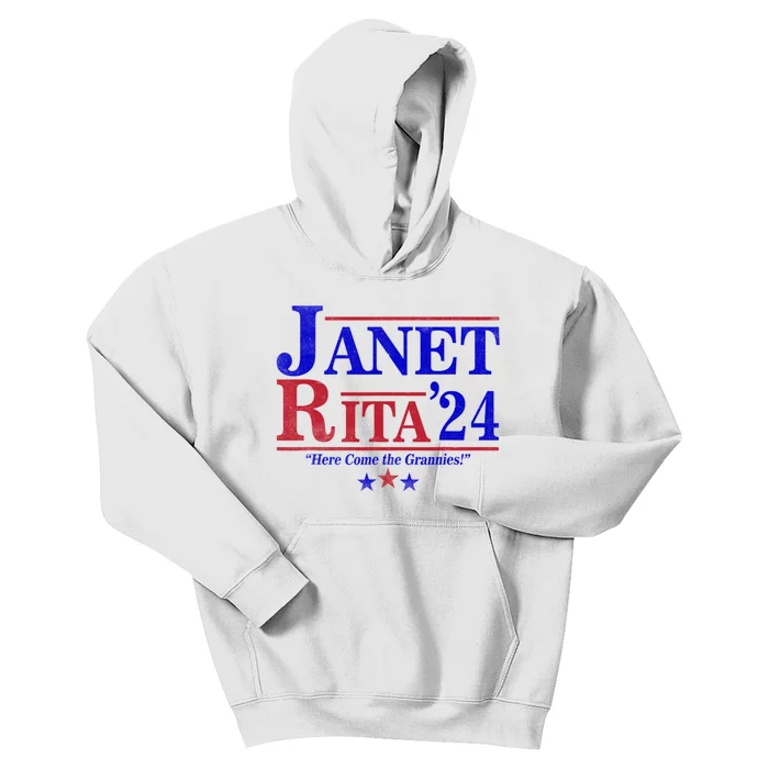 Janet And Rita 2024 Here Come The Grannies Kids Hoodie