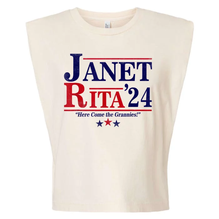 Janet And Rita 2024 Here Come The Grannies President Garment-Dyed Women's Muscle Tee