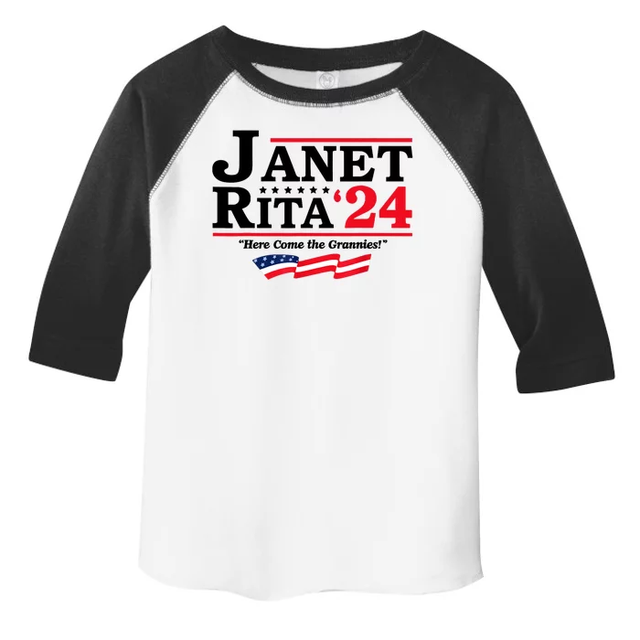 Janet And Rita For President 2024 Here Come The Grannies 24s Toddler Fine Jersey T-Shirt