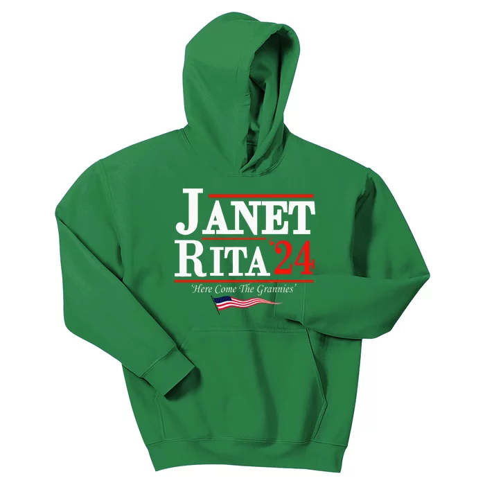 Janet And Rita 2024 Here Come The Grannies Kids Hoodie