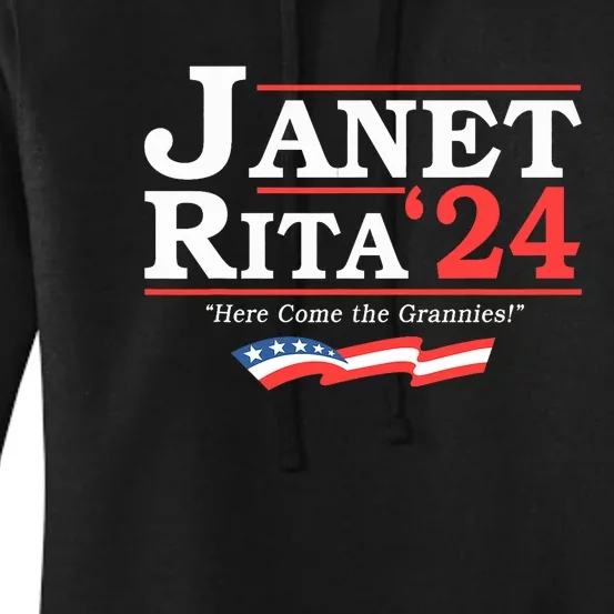 Janet And Rita 2024 Here Come The Grannies Women's Pullover Hoodie