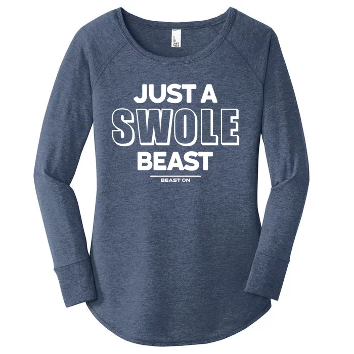 Just A Swole Beast Training Fitness Motivation Gym Sayings Gift Women's Perfect Tri Tunic Long Sleeve Shirt