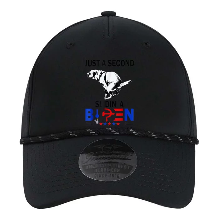 Just A Second SLiding' Funny Saying Biden President Tee Performance The Dyno Cap