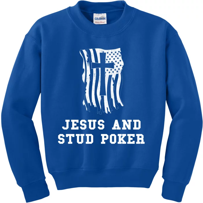 Jesus And Stud Poker Design / Christian Stud Poker Fan Great Gift Kids Sweatshirt