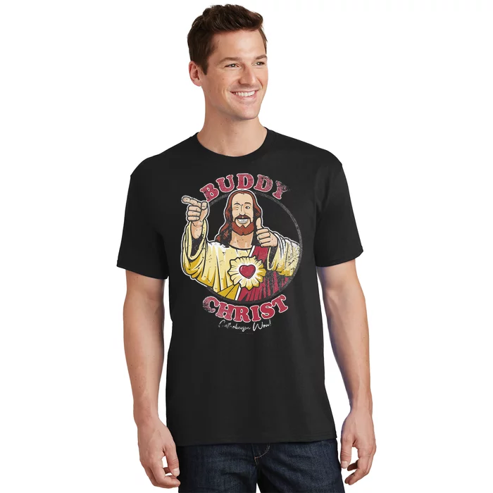 Jay and Silent Bob Buddy Christ Circle Portrait T-Shirt