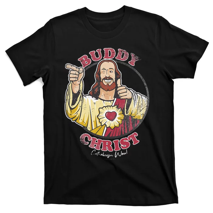 Jay and Silent Bob Buddy Christ Circle Portrait T-Shirt