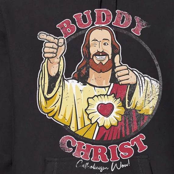 Jay and Silent Bob Buddy Christ Circle Portrait Premium Hoodie