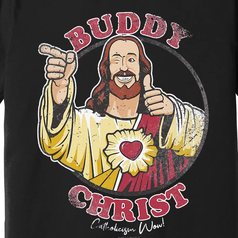 Jay and Silent Bob Buddy Christ Circle Portrait Premium T-Shirt