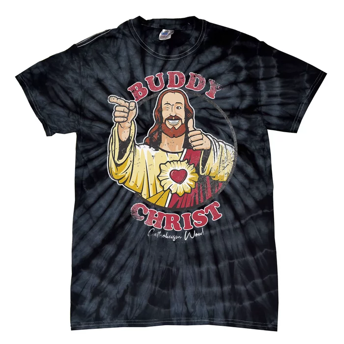 Jay and Silent Bob Buddy Christ Circle Portrait Tie-Dye T-Shirt