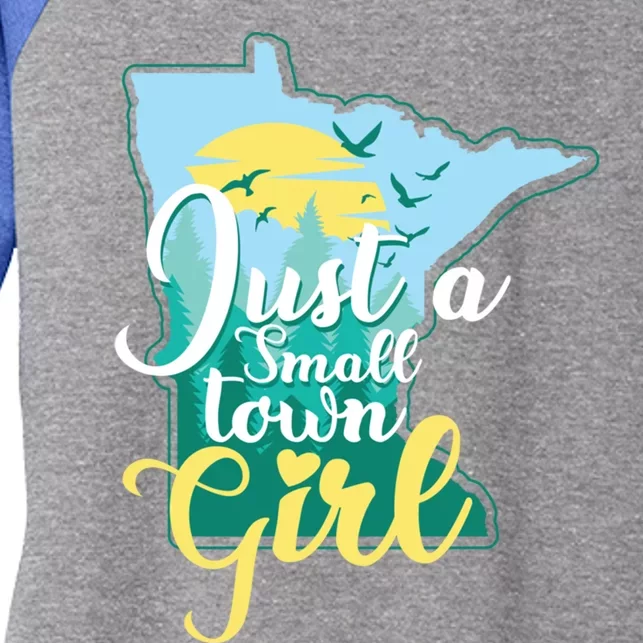 Just A Small Town Minnesota Gift Women's Tri-Blend 3/4-Sleeve Raglan Shirt