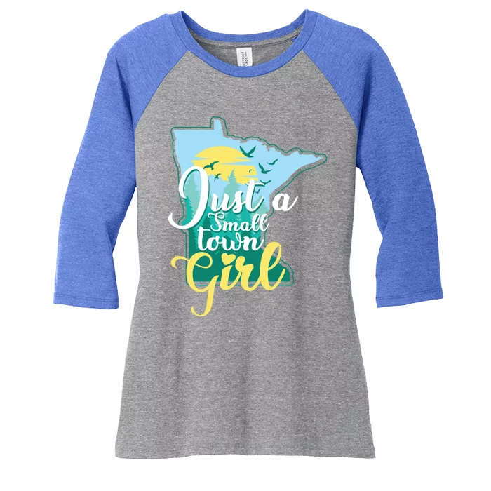 Just A Small Town Minnesota Gift Women's Tri-Blend 3/4-Sleeve Raglan Shirt