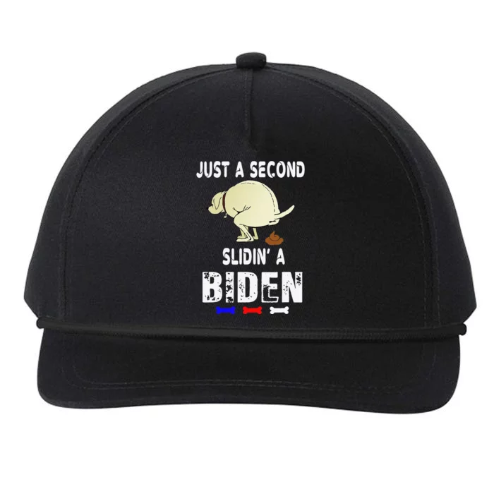 Just A Second SLiding' Funny Saying Biden President Snapback Five-Panel Rope Hat