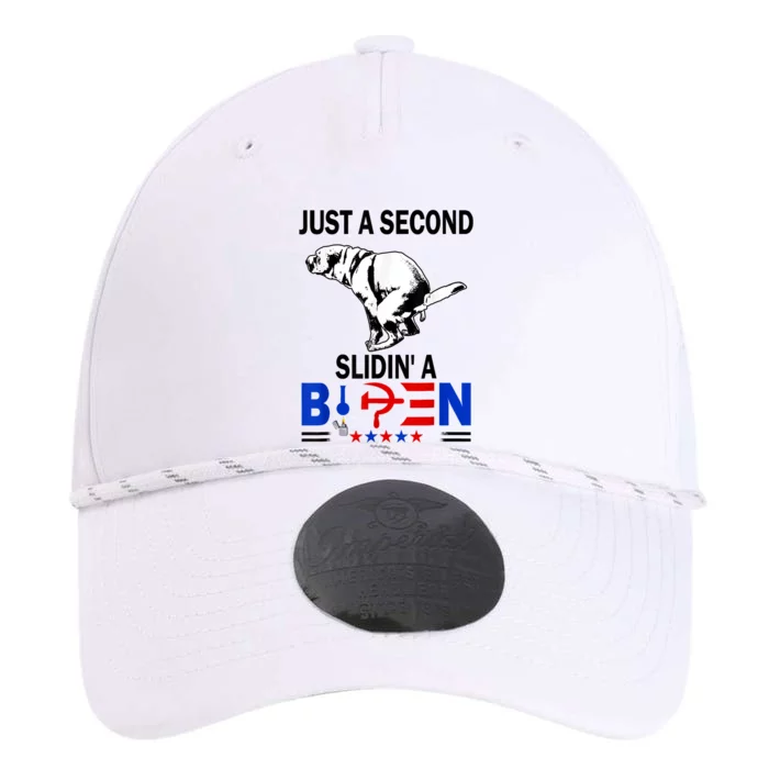 Just A Second SLiding' Funny Saying Biden President Tee Performance The Dyno Cap