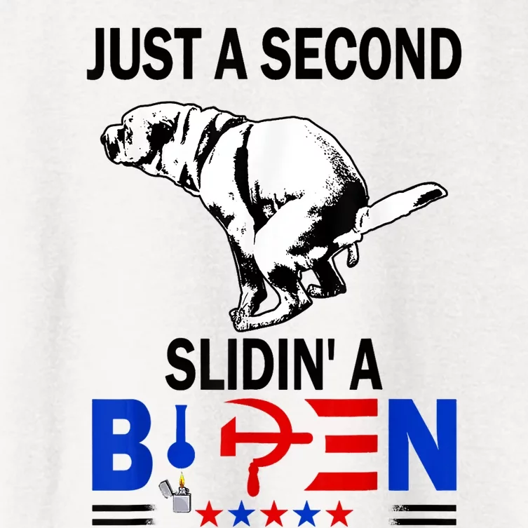 Just A Second SLiding' Funny Saying Biden President Tee Women's Crop Top Tee