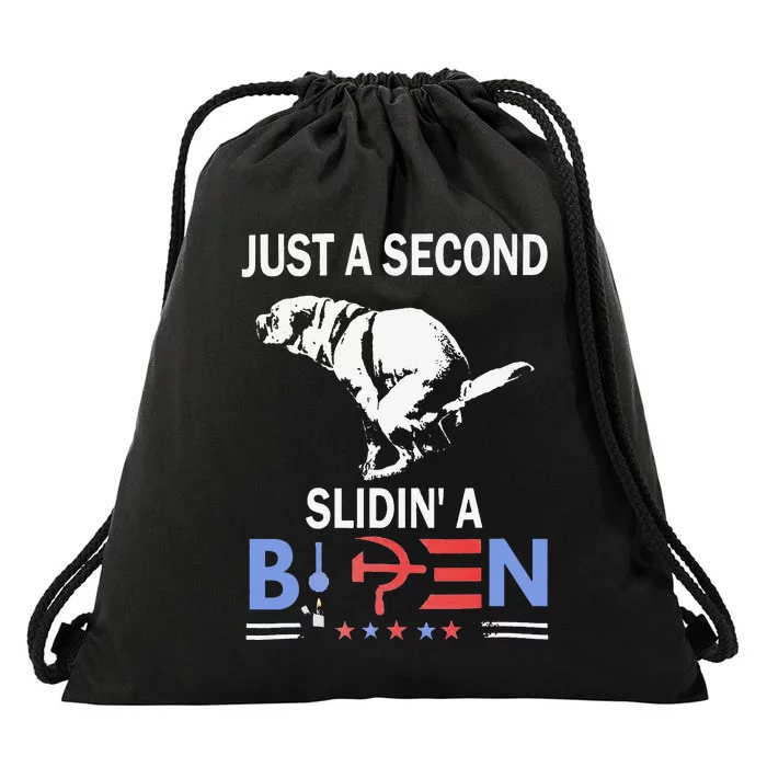 Just A Second Slidin' A Biden Drawstring Bag