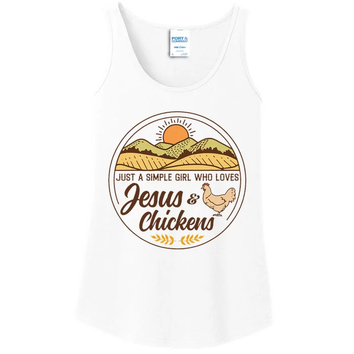 Just A Simple Girl Who Loved Jesus And Chickens Christian Ladies Essential Tank