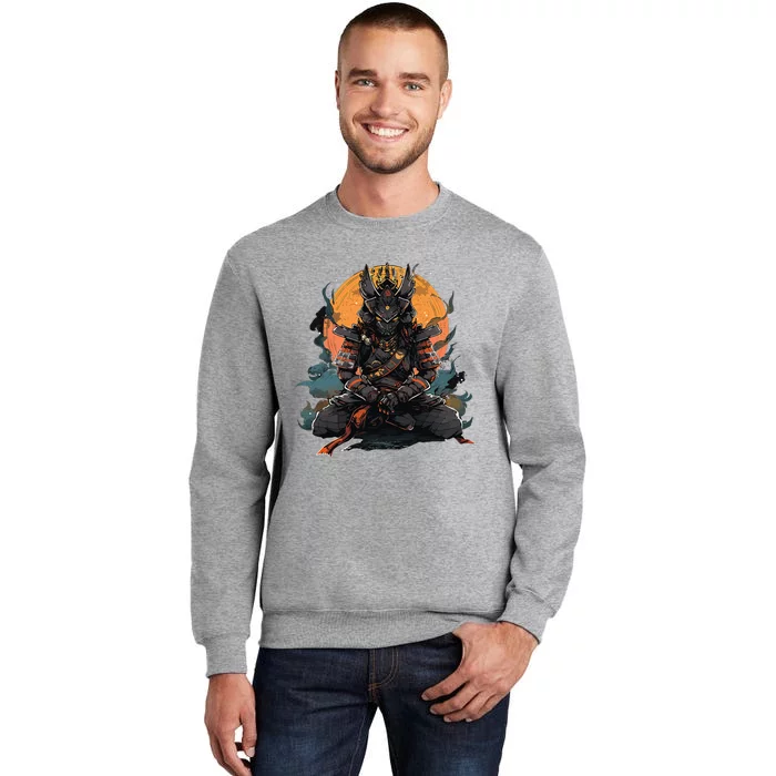 Japanese Art Samurai Vintage Fighter Retro Meditation Tall Sweatshirt