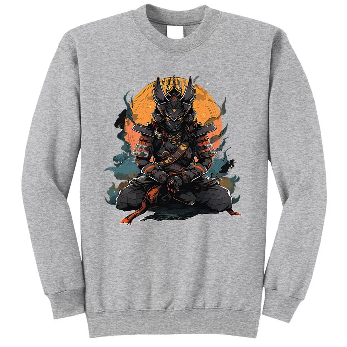 Japanese Art Samurai Vintage Fighter Retro Meditation Tall Sweatshirt