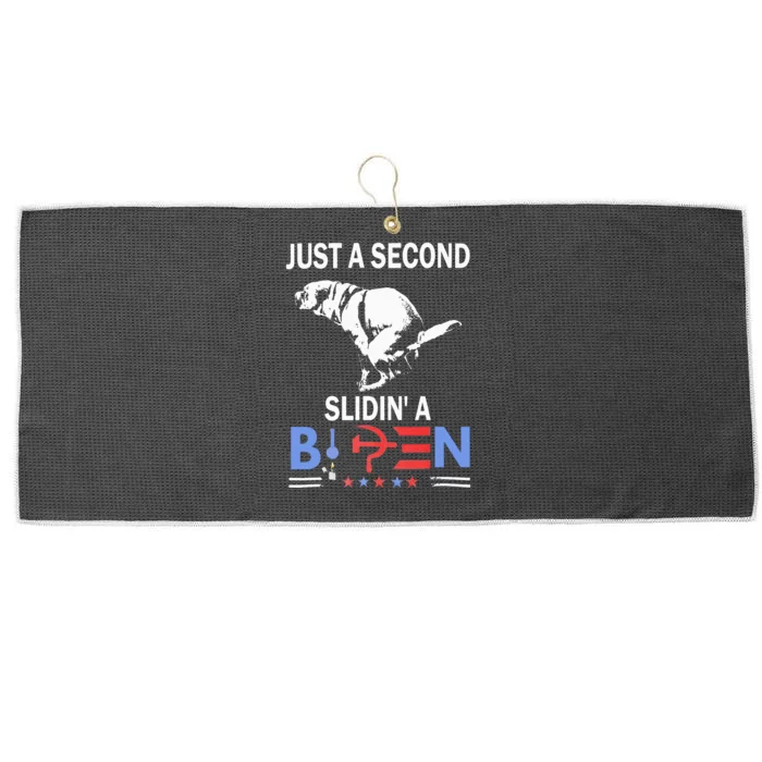 Just A Second Slidin A Biden Large Microfiber Waffle Golf Towel