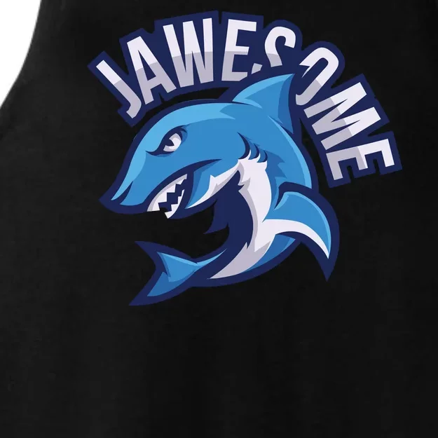 JaweSome Angry Shark Ladies Tri-Blend Wicking Tank