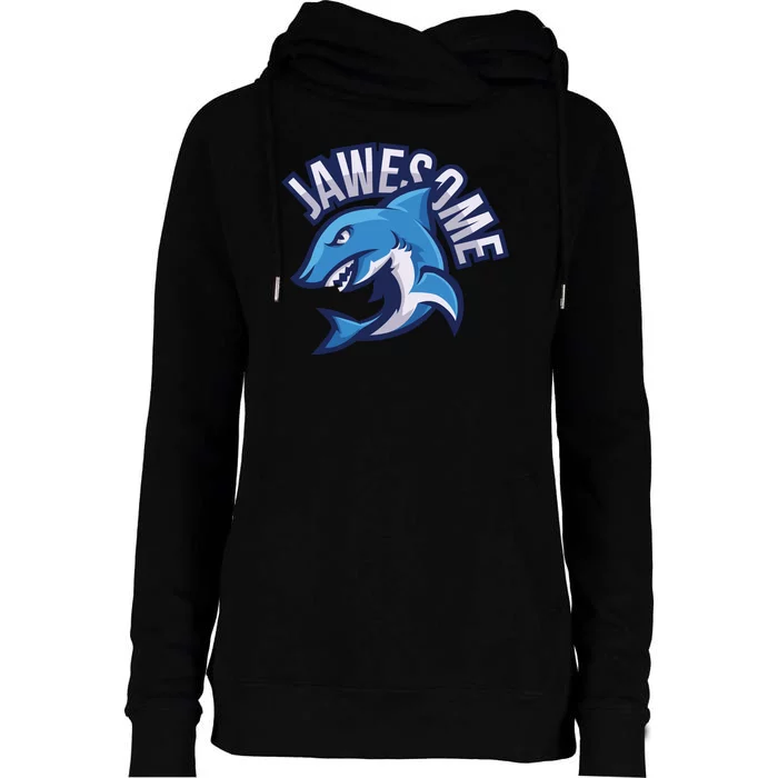 JaweSome Angry Shark Womens Funnel Neck Pullover Hood