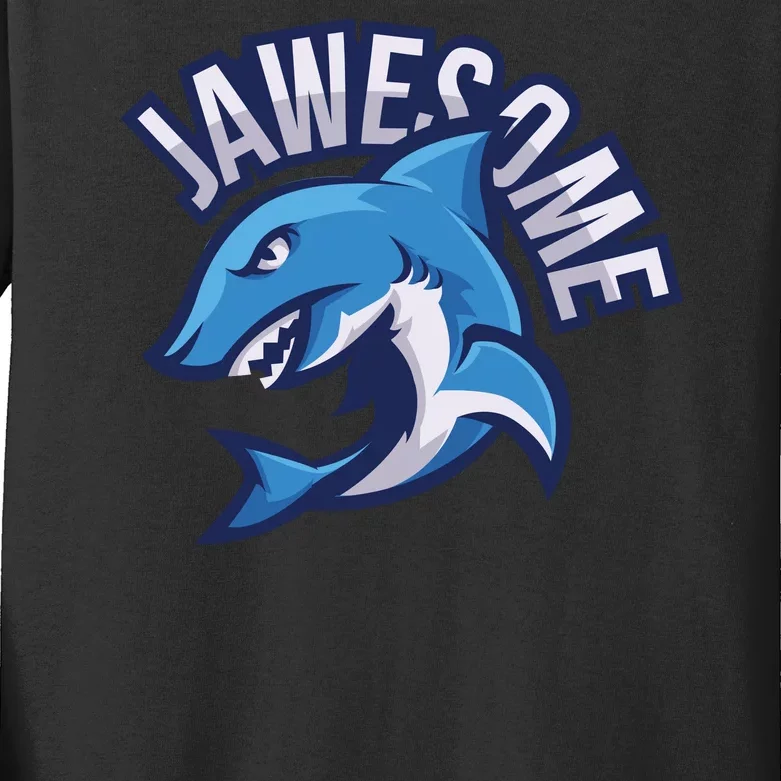 JaweSome Angry Shark Kids Long Sleeve Shirt