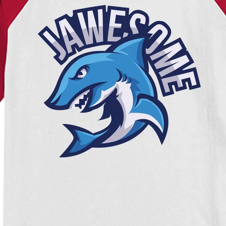 JaweSome Angry Shark Kids Colorblock Raglan Jersey