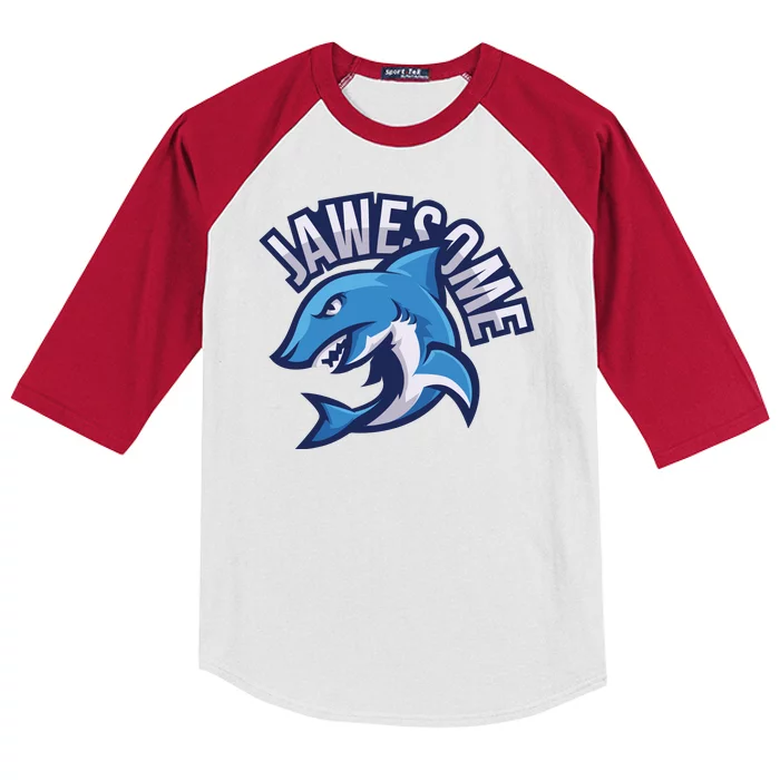 JaweSome Angry Shark Kids Colorblock Raglan Jersey