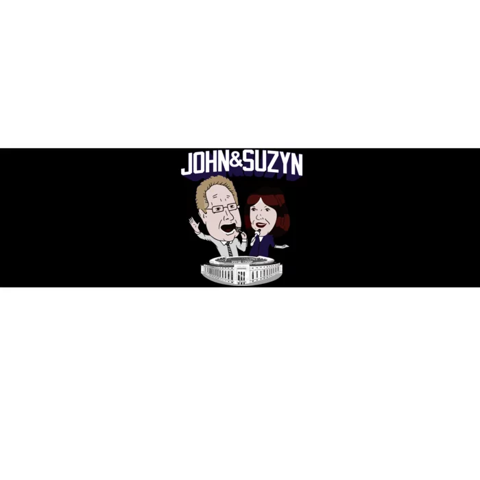 John And Suzyn Talking Bobblehead Night Caricature Bumper Sticker