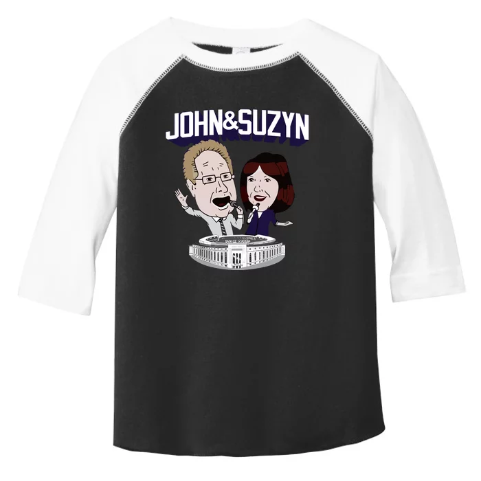 John And Suzyn Talking Bobblehead Night Caricature Toddler Fine Jersey T-Shirt