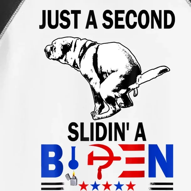 Just A Second SLiding' Funny Saying Biden President Toddler Fine Jersey T-Shirt