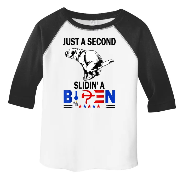 Just A Second SLiding' Funny Saying Biden President Toddler Fine Jersey T-Shirt