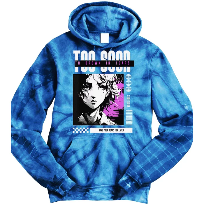 Japanese Aesthetic Sad Anime Streetwear Tie Dye Hoodie