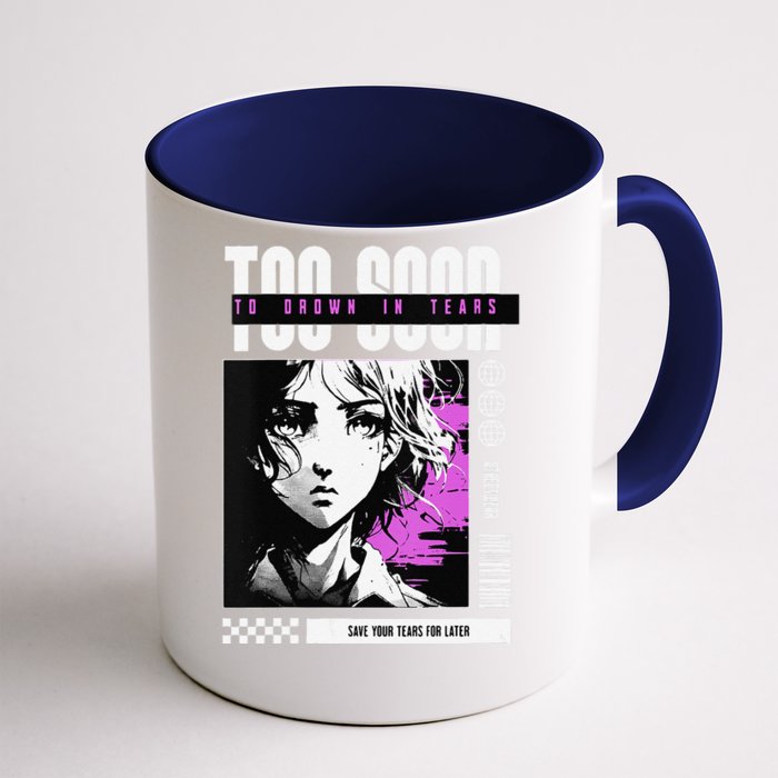 Japanese Aesthetic Sad Anime Streetwear Front & Back Coffee Mug