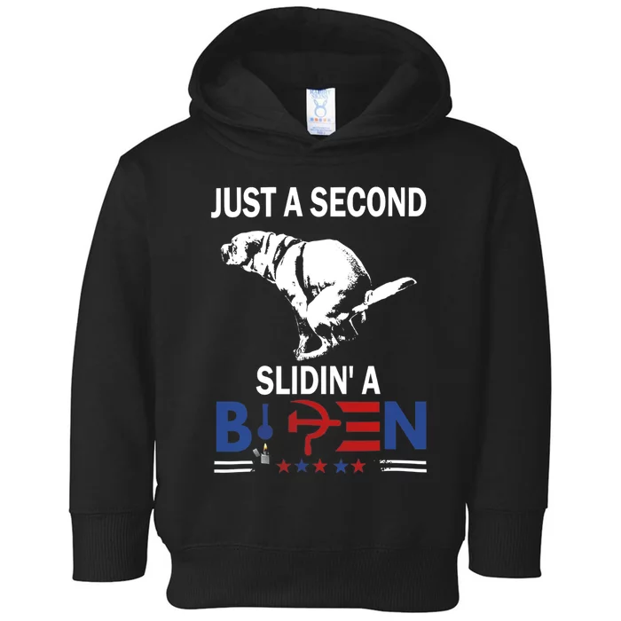 Just A Second Slidin A Biden Toddler Hoodie