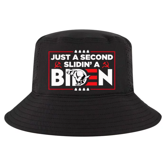 Just A Second Slidin A Biden Funny Biden Cool Comfort Performance Bucket Hat