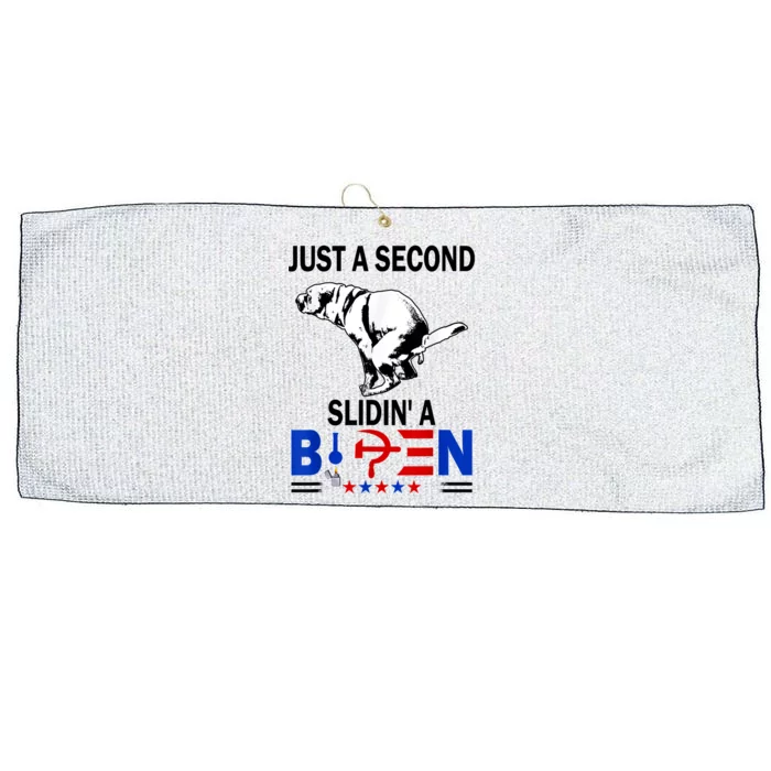 Just A Second Slidin' A Biden Large Microfiber Waffle Golf Towel