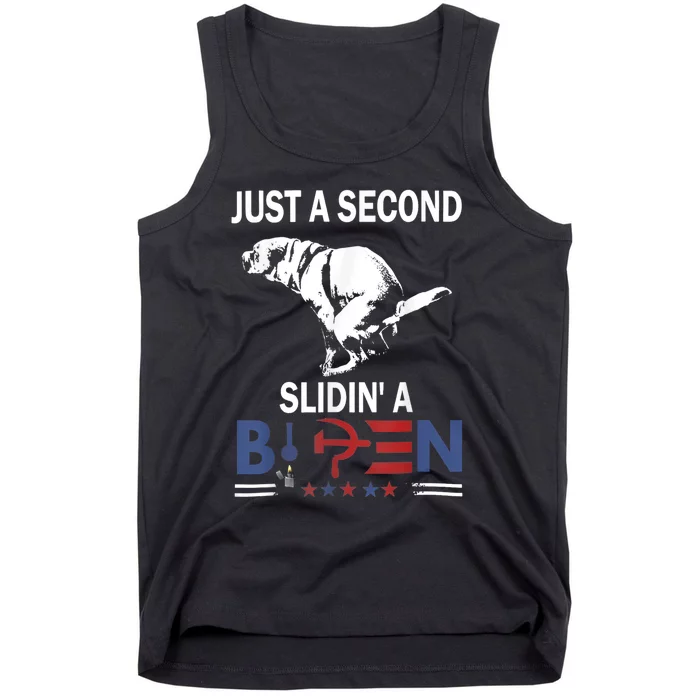 Just A Second Slidin A Biden Funny Joe Biden Tank Top