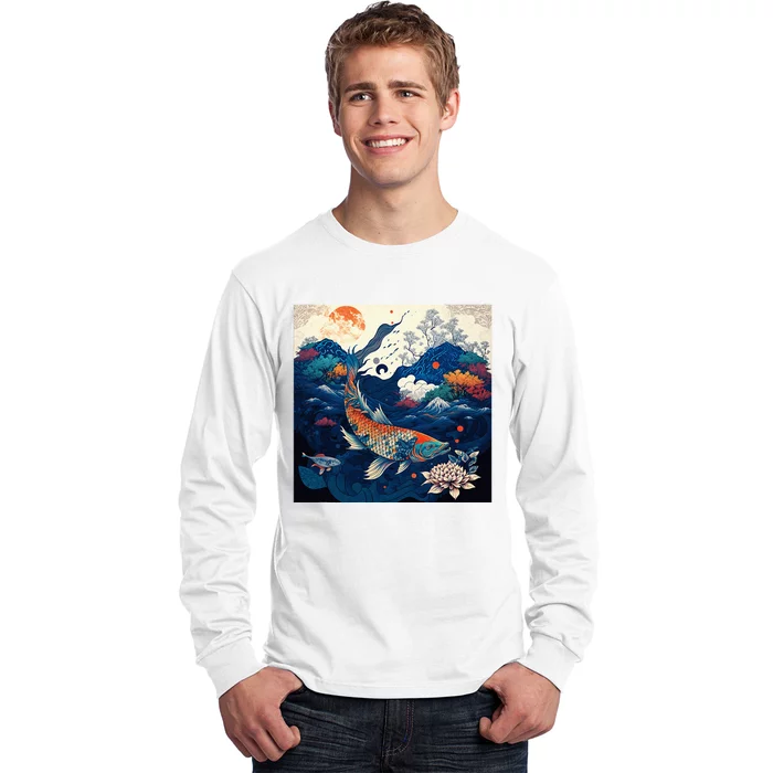 Japanese Art Samurai Aesthetic Koi Fish Long Sleeve Shirt