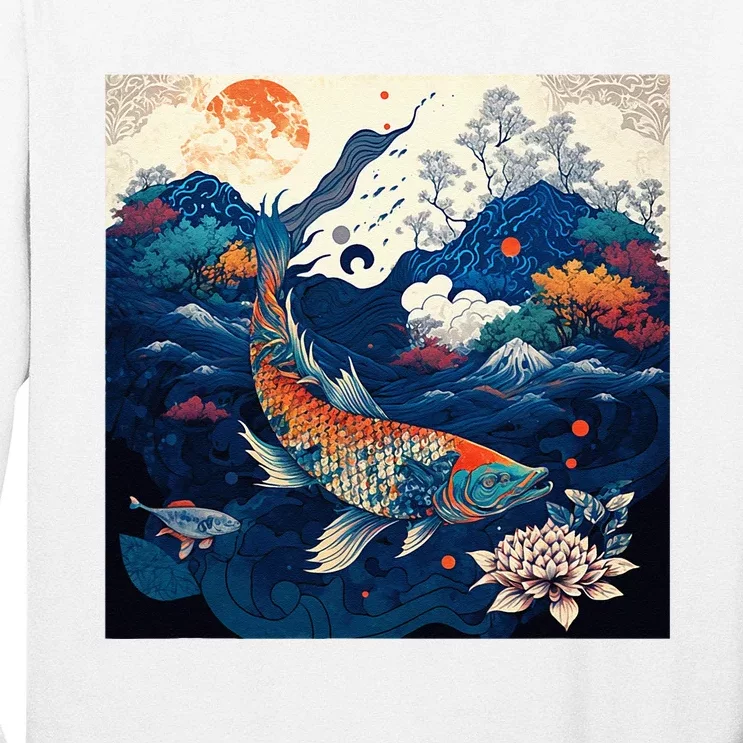 Japanese Art Samurai Aesthetic Koi Fish Long Sleeve Shirt