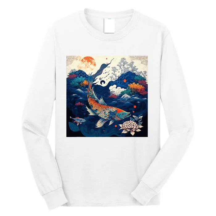 Japanese Art Samurai Aesthetic Koi Fish Long Sleeve Shirt