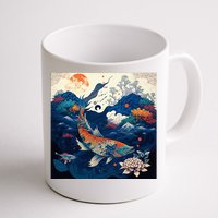 Japanese Art Samurai Aesthetic Koi Fish Coffee Mug