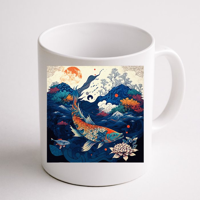 Japanese Art Samurai Aesthetic Koi Fish Coffee Mug