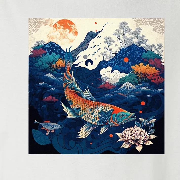 Japanese Art Samurai Aesthetic Koi Fish Toddler Long Sleeve Shirt