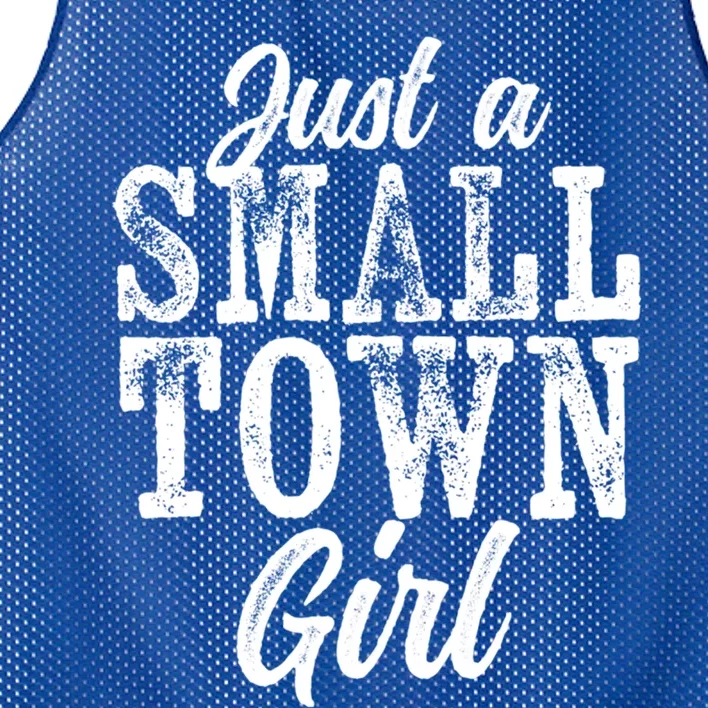 Just A Small Town Rough Weathered White Text Funny Gift Mesh Reversible Basketball Jersey Tank