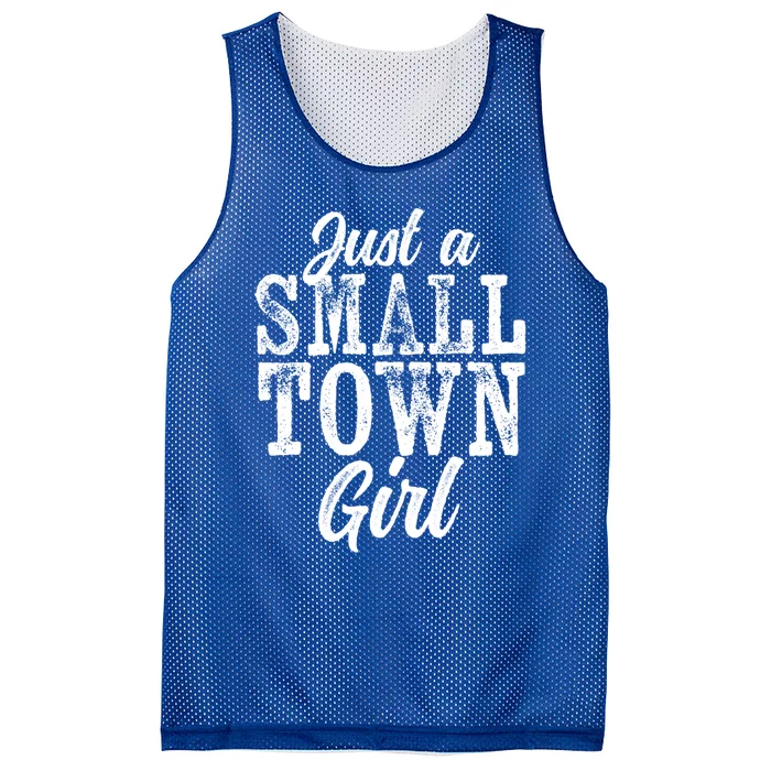 Just A Small Town Rough Weathered White Text Funny Gift Mesh Reversible Basketball Jersey Tank