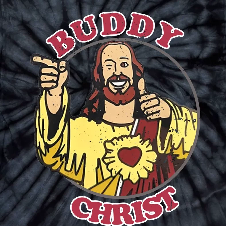 Jay And Silent Bob Buddy Christ Circle Portrait Tie-Dye T-Shirt