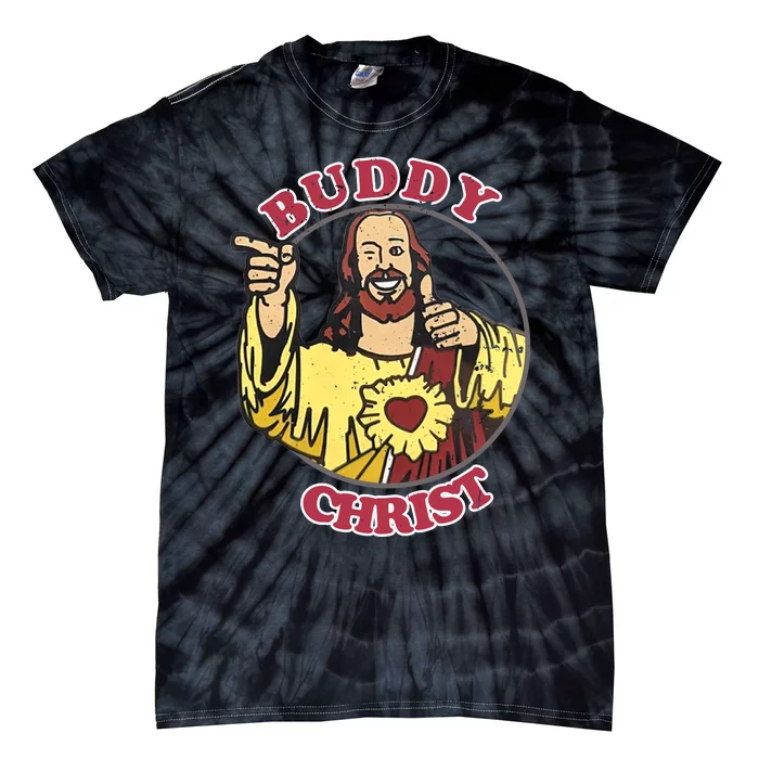 Jay And Silent Bob Buddy Christ Circle Portrait Tie-Dye T-Shirt